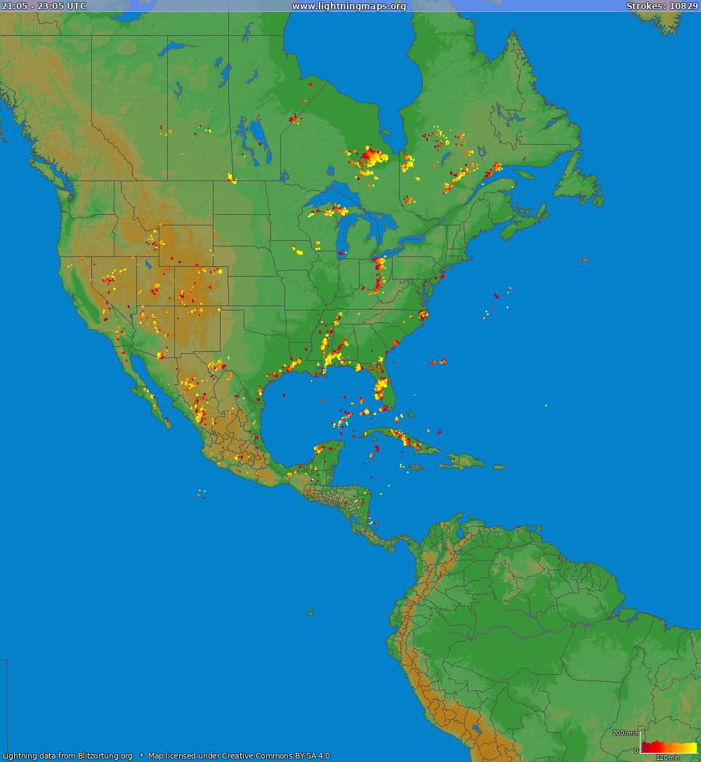 Poměr blesků (Stanice Houston) North America 2024 