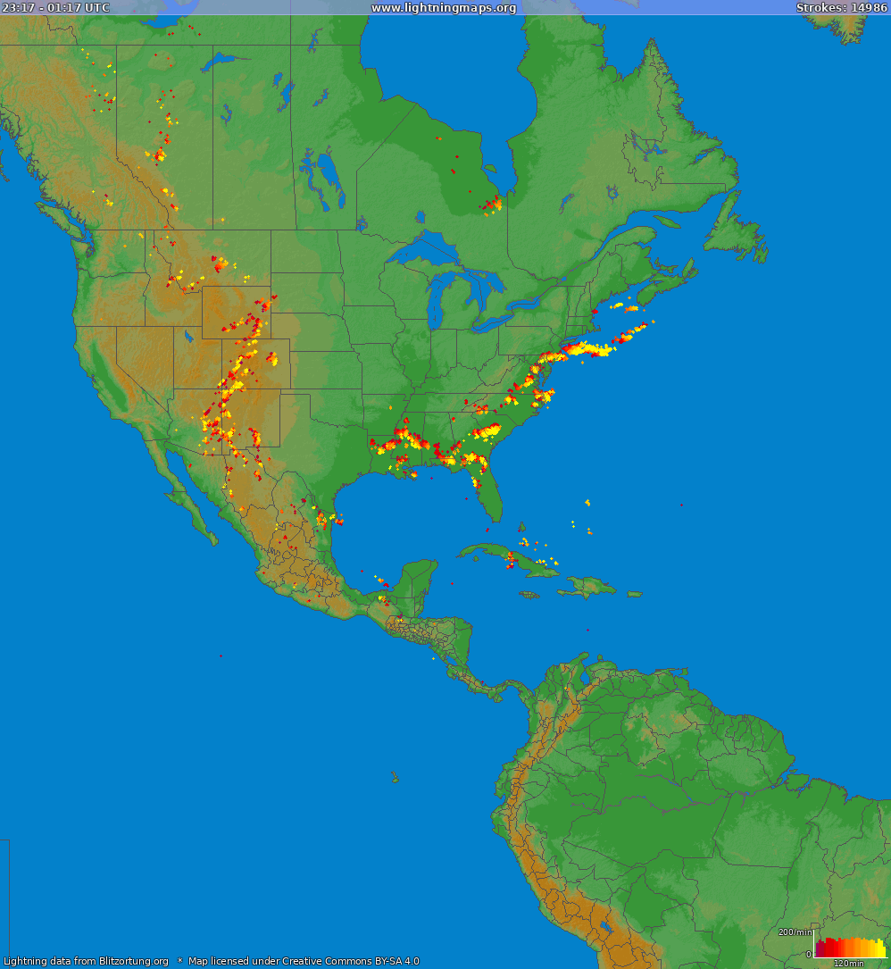 Poměr blesků (Stanice Montgomery, NY) North America 2024 