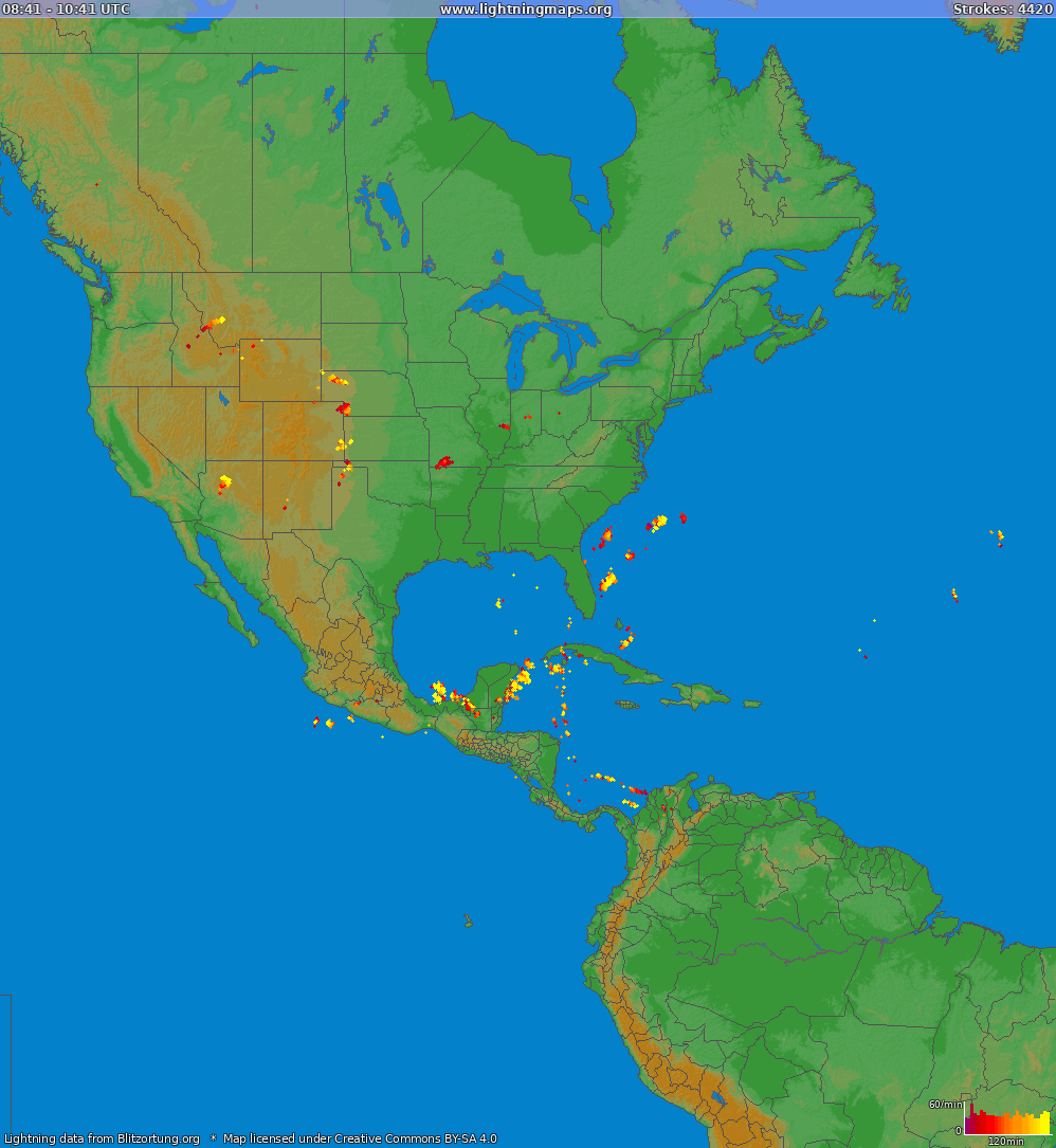 Poměr blesků (Stanice Seattle) North America 2021 Březen