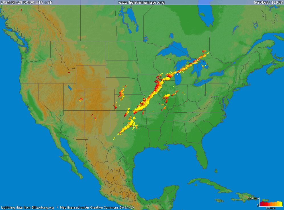 Lightning map USA (Big) 2024-04-28 (Animation)