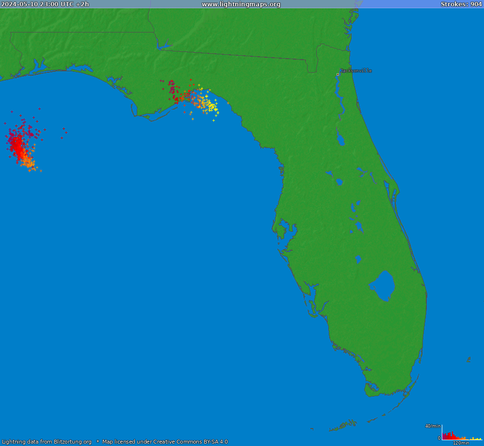 Lightning map Florida (Big) 2024-05-11 (Animation)