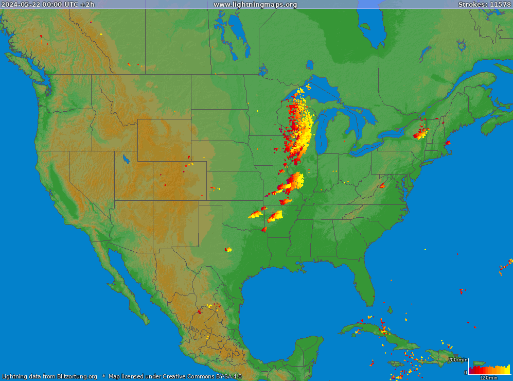 Lightning map USA (Big) 2024-05-22 (Animation)