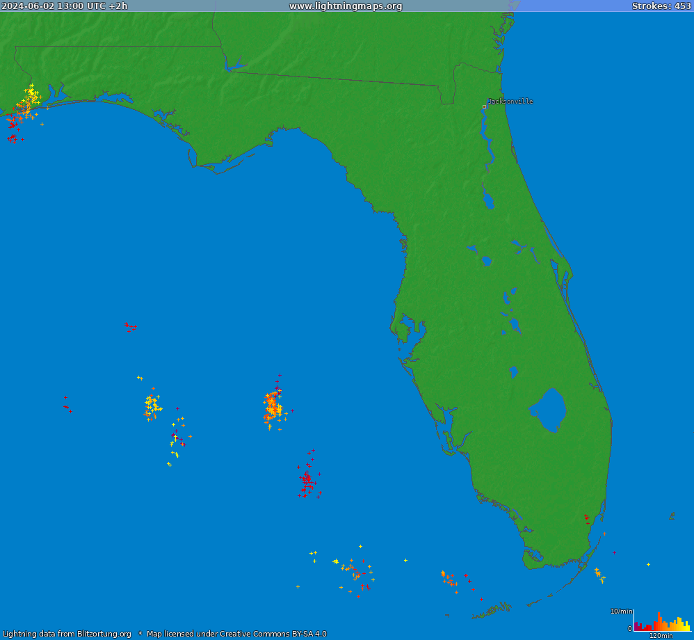 Carte de la foudre Florida (Big) 02/06/2024 (Animation)