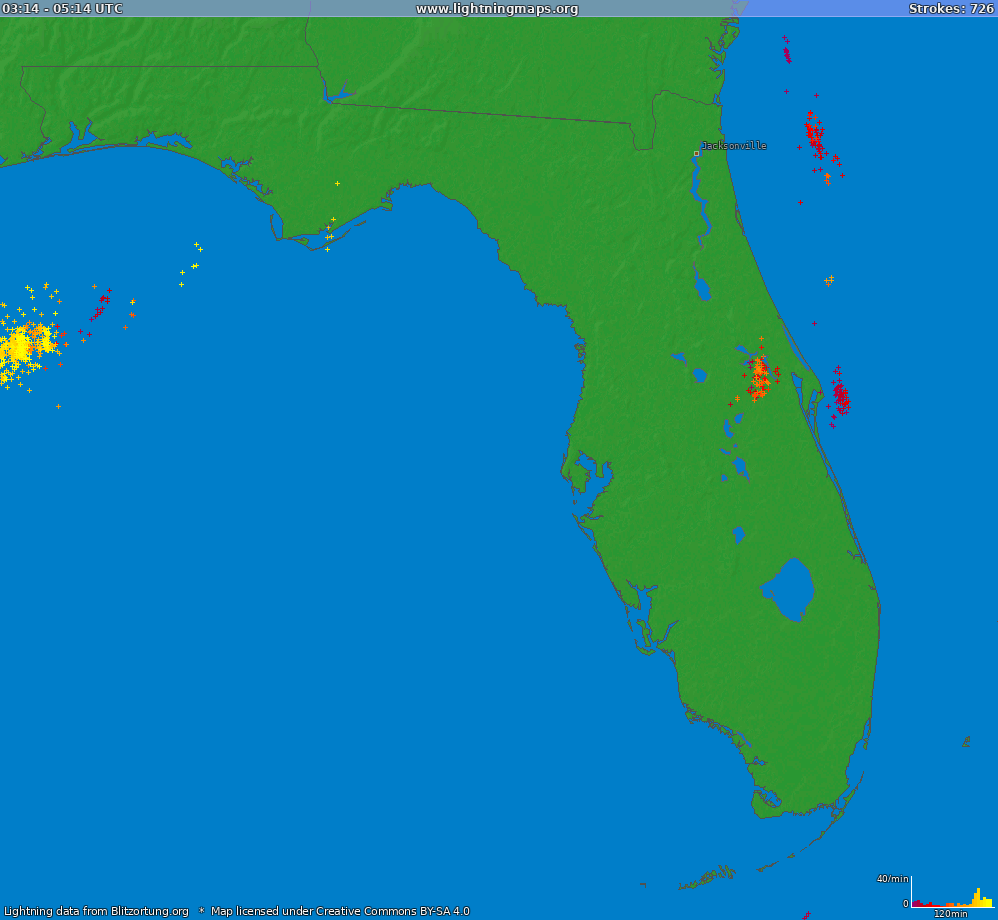 Lightning map Florida (Big) 2024-04-19 (Animation)