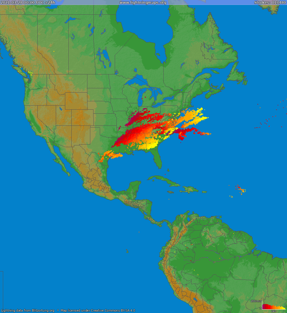 Salamakartta North America 2021-03-28