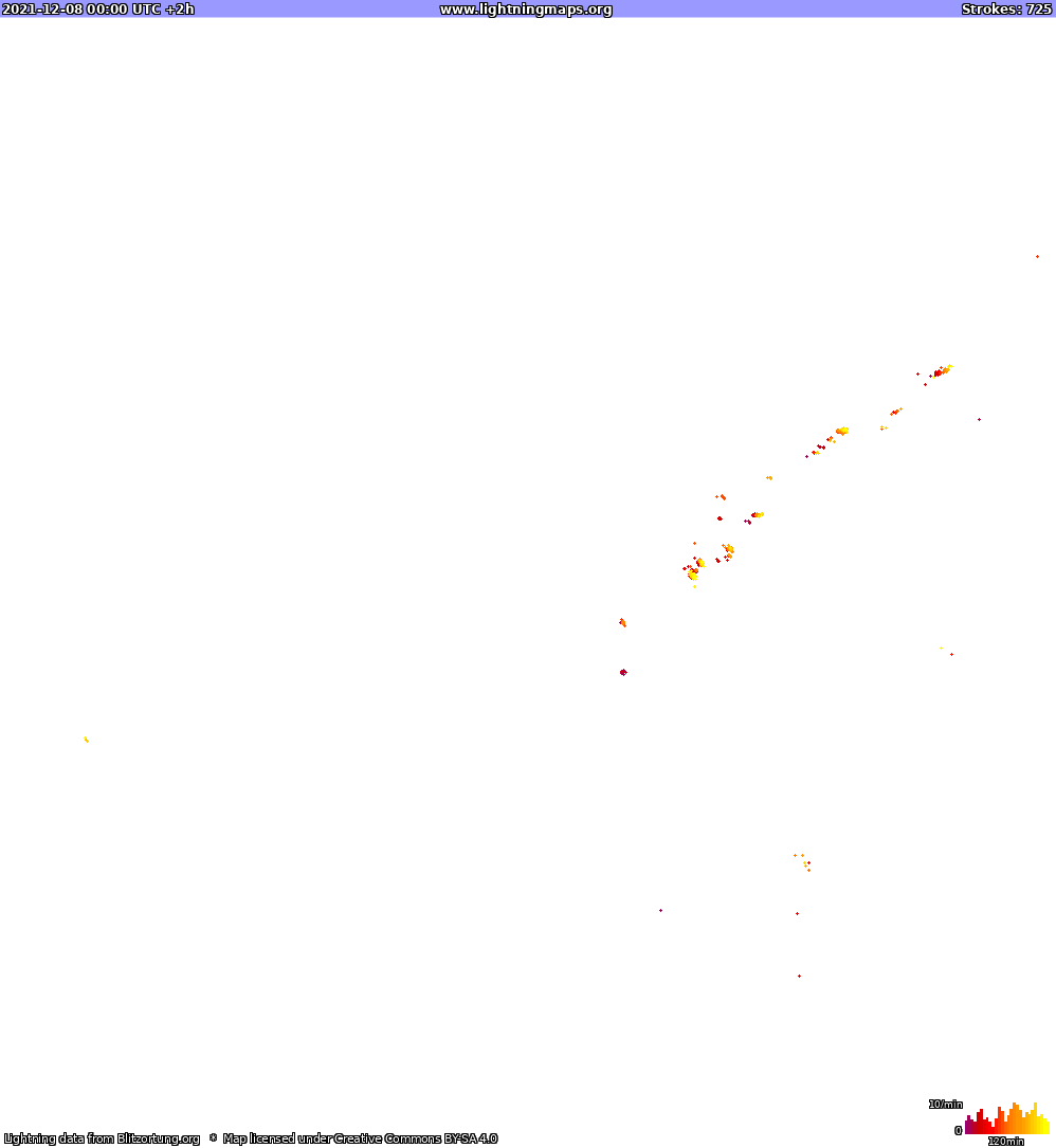 Mappa dei fulmini North America 08.12.2021 (Animazione)