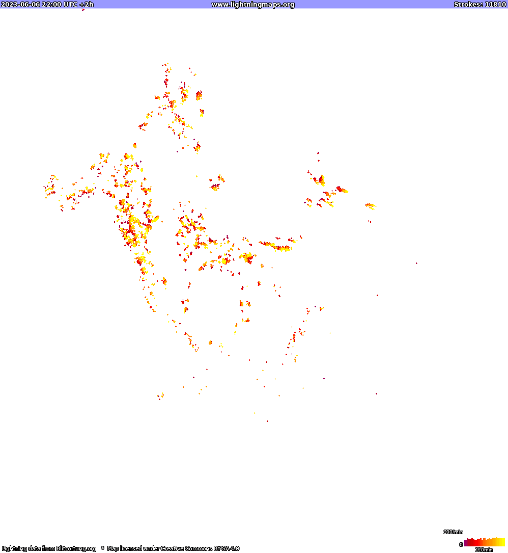 Zibens karte North America 2023.06.07 (Animācija)