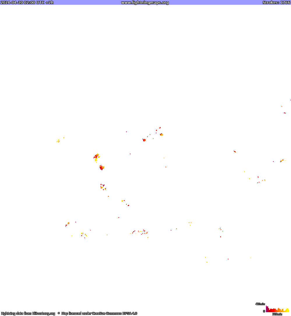 Zibens karte North America 2024.04.20 (Animācija)