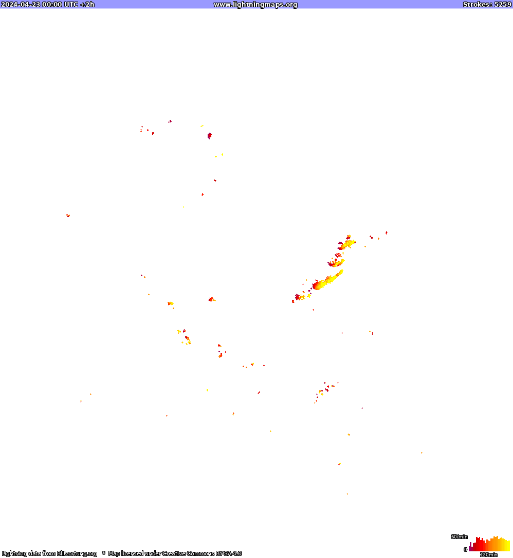 Blitzkarte Nordamerika 23.04.2024 (Animation)