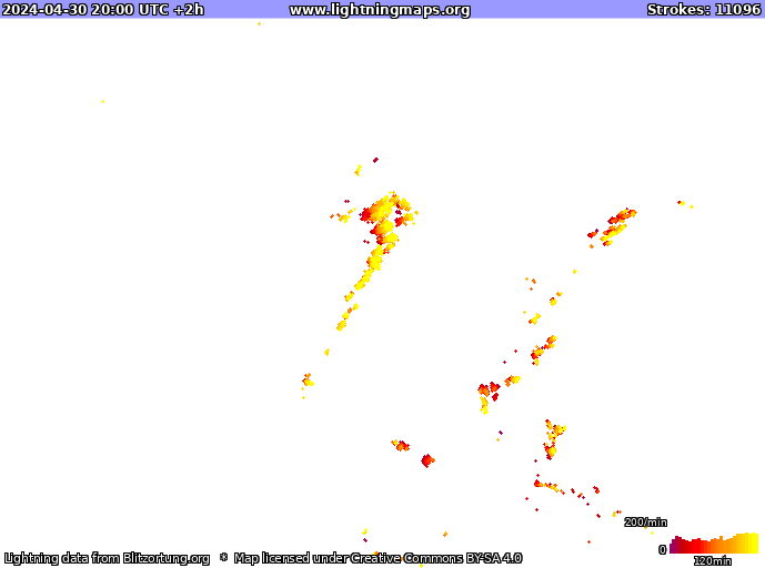 Lightning map USA 2024-04-30 (Animation)