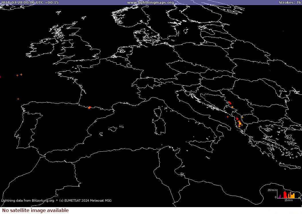 Lightning map Sat: Europe Clouds + Rain 2024-03-28