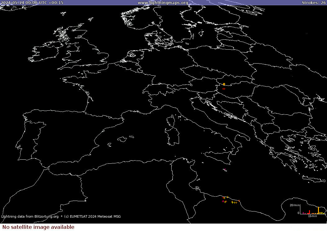 Lightning map Sat: Europe Clouds + Rain 2024-05-24