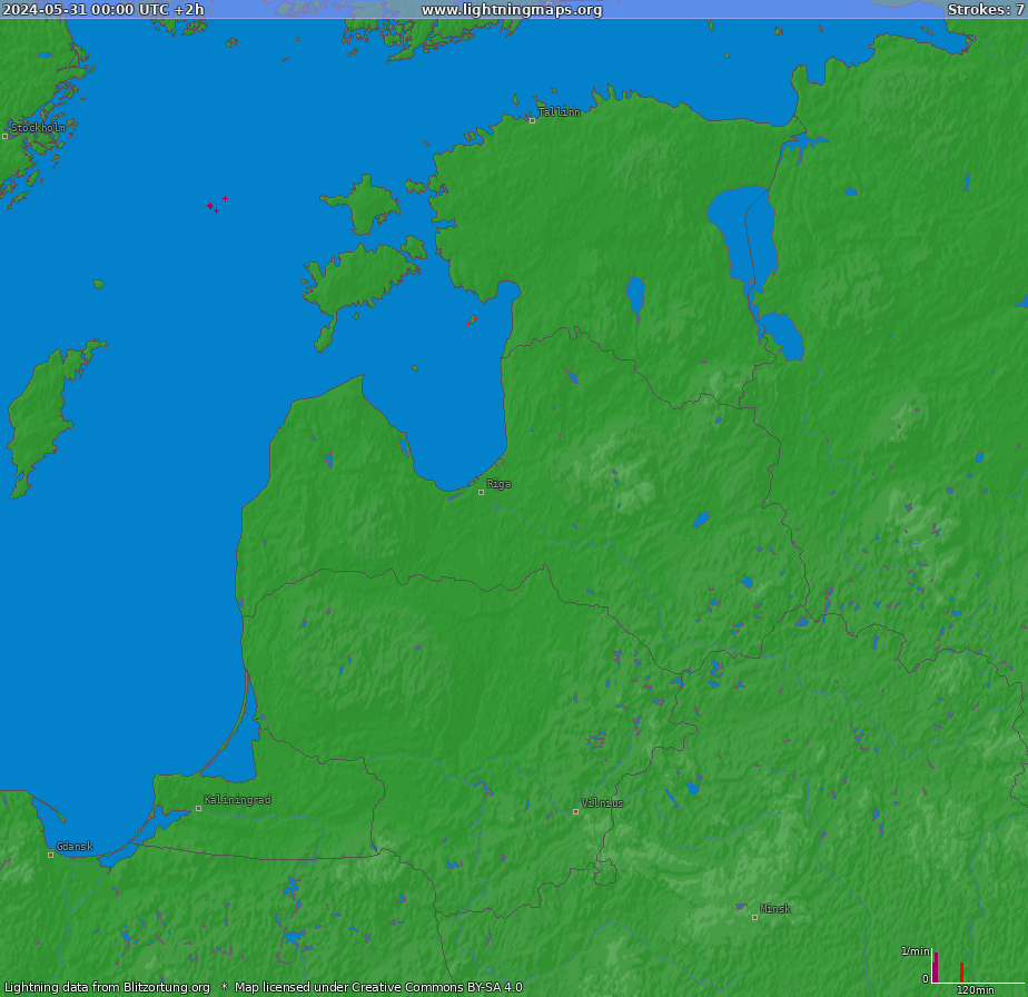 Lightning map Baltic States (Big) 2024-05-31 (Animation)