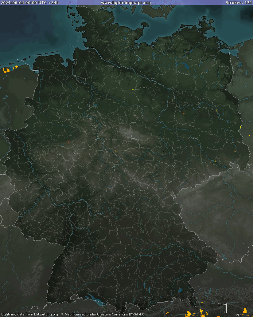 Carte de la foudre Allemagne 04/06/2024