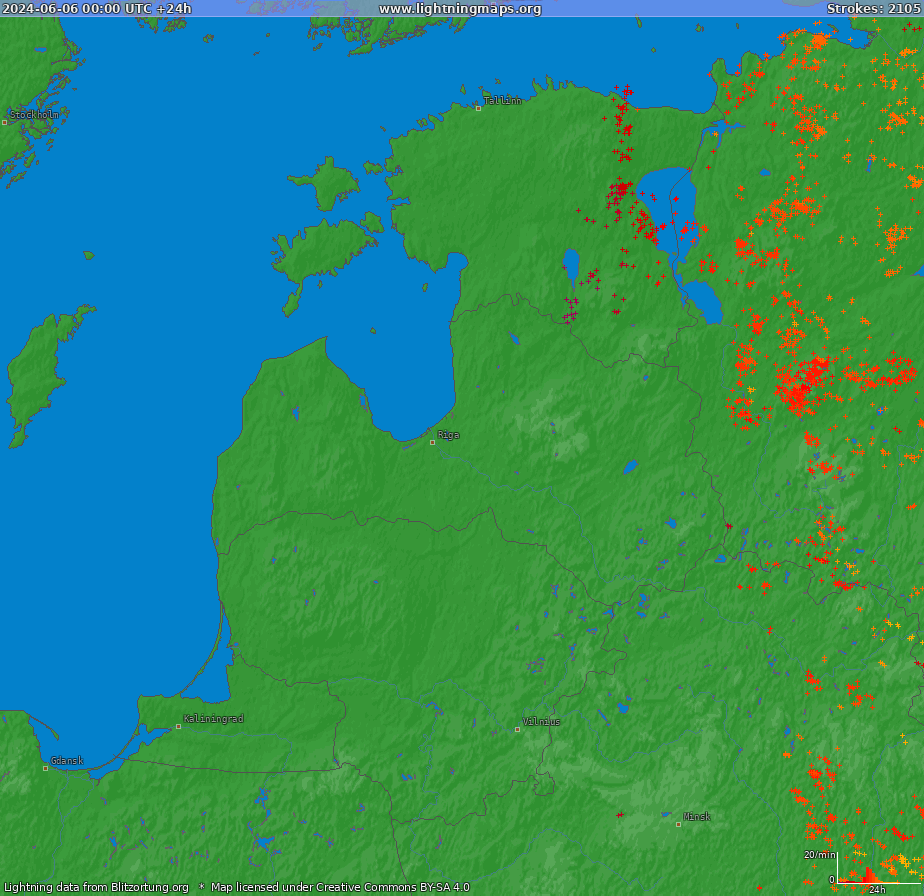 Lightning map Baltic States (Big) 2024-06-06