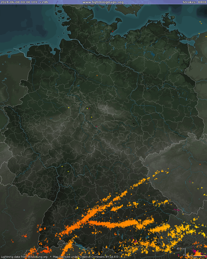 Blixtkarta Tyskland 2024-06-08