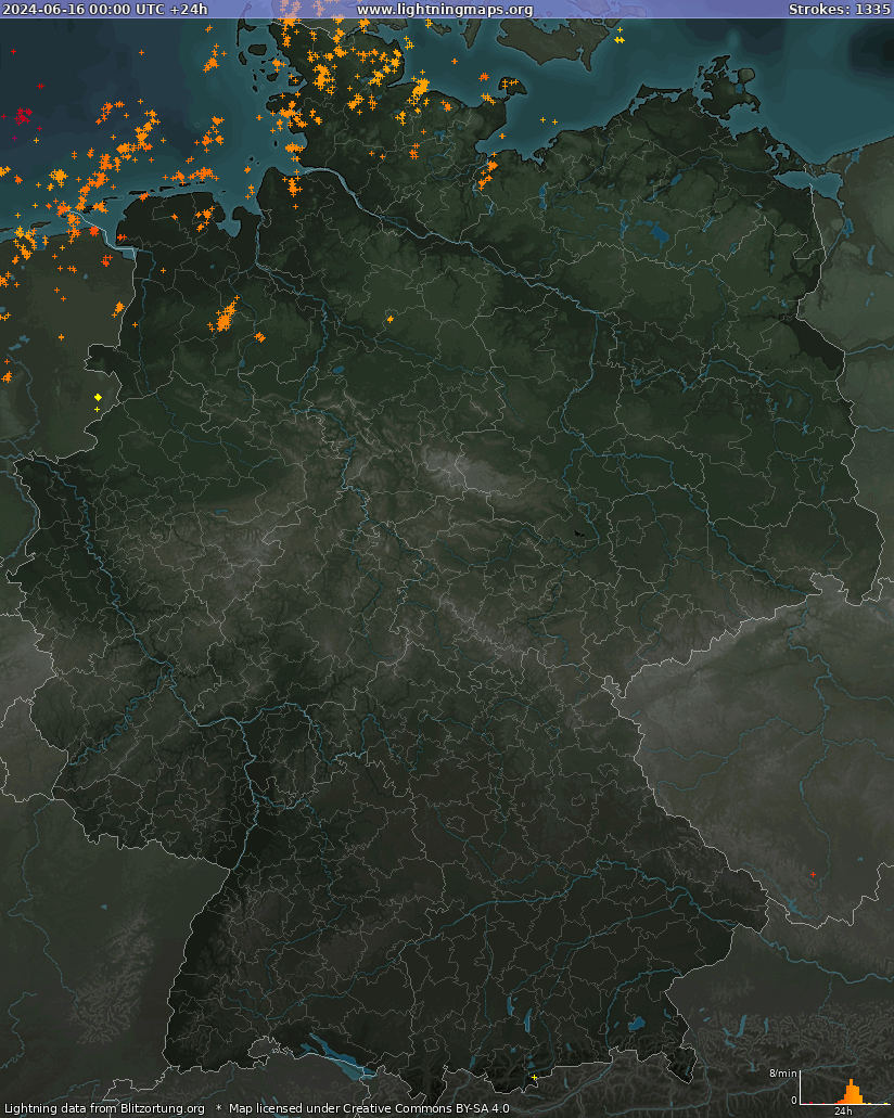 Blixtkarta Tyskland 2024-06-16
