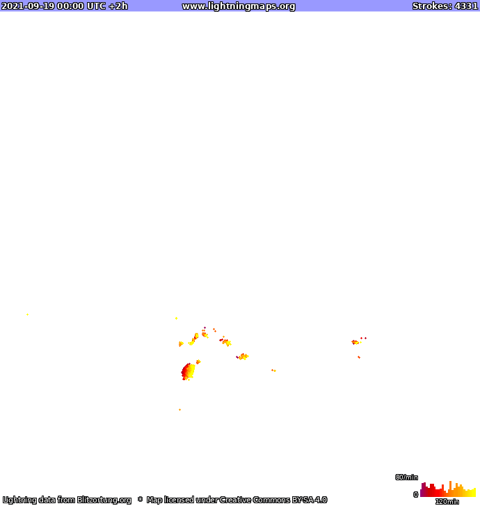 Mappa dei fulmini Europa 19.09.2021 (Animazione)