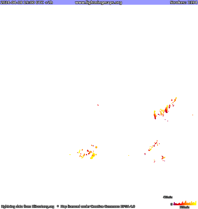 Lightning map Europe 2024-04-18 (Animation)