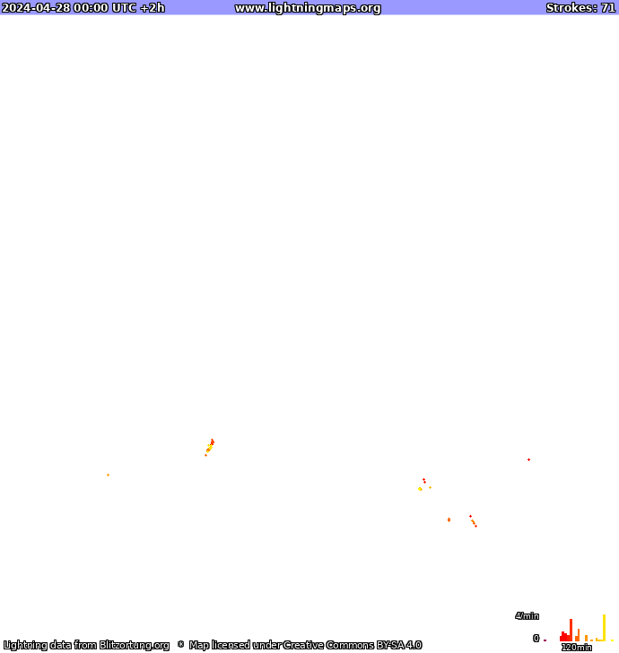 Карта блискавок Європа 28.04.2024 (Анімація)