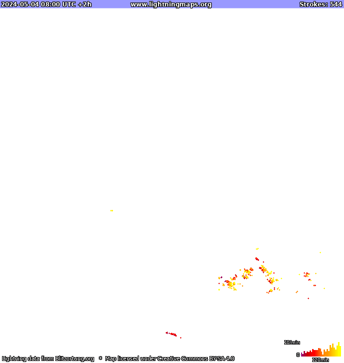 Lightning map Europe 2024-05-04 (Animation)