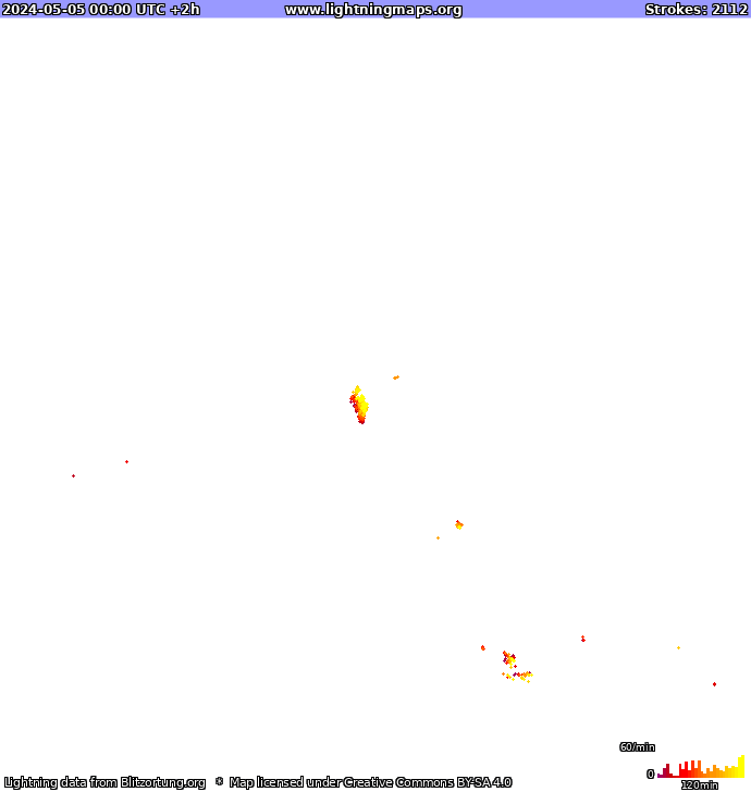 Mappa dei fulmini Europa 05.05.2024 (Animazione)