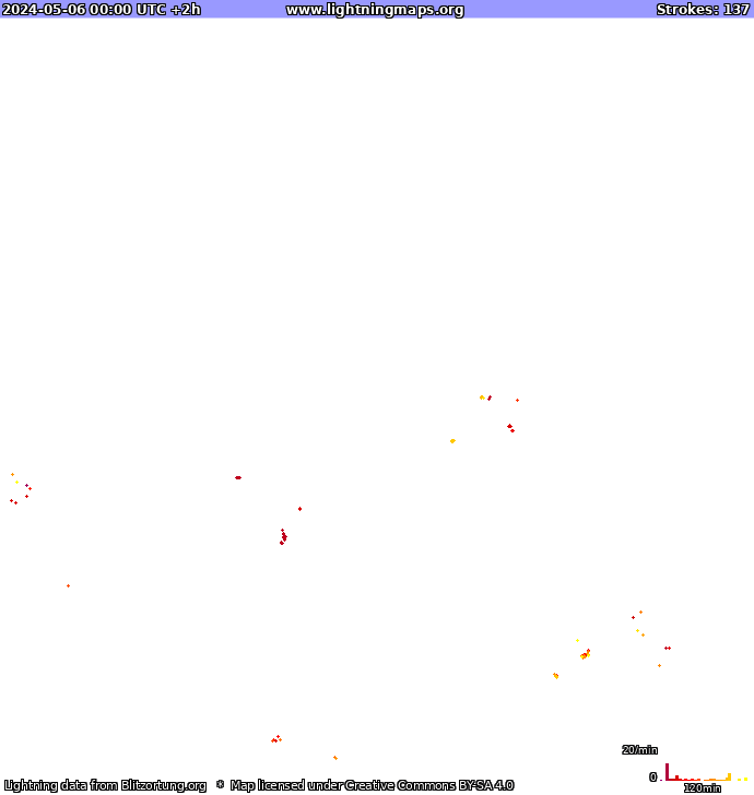 Mappa dei fulmini Europa 06.05.2024 (Animazione)