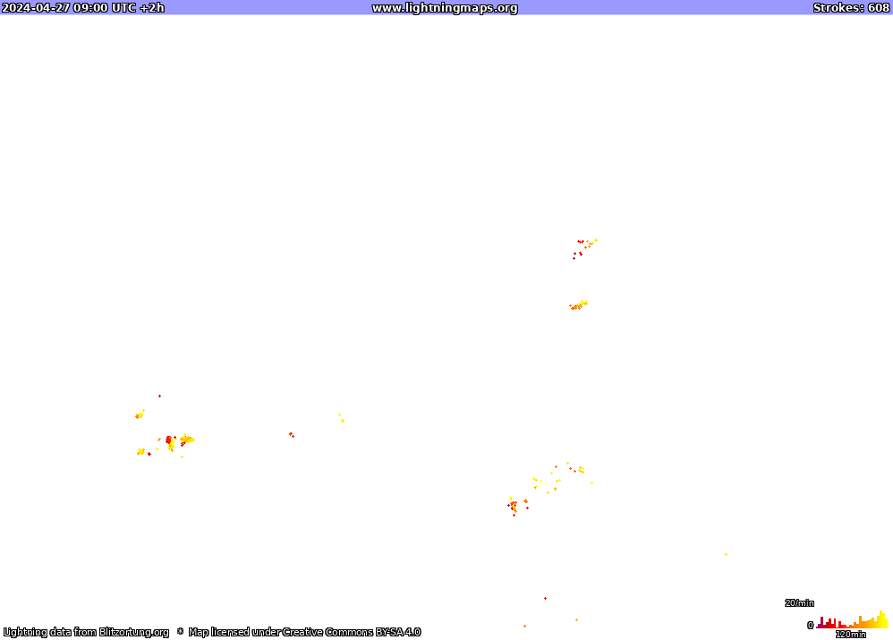 Mappa dei fulmini Europe (Big) 27.04.2024 (Animazione)