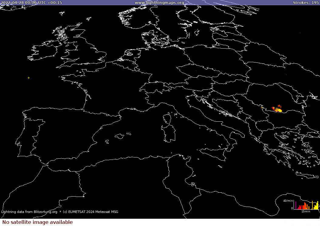 Lightning map Sat: Europe Clouds + Rain 2022-04-28