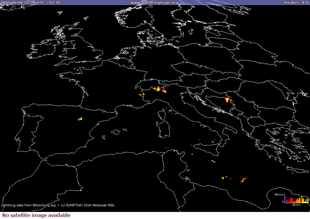 Blitzkarte Sat: Europe Clouds + Rain 07.06.2023 (Animation)