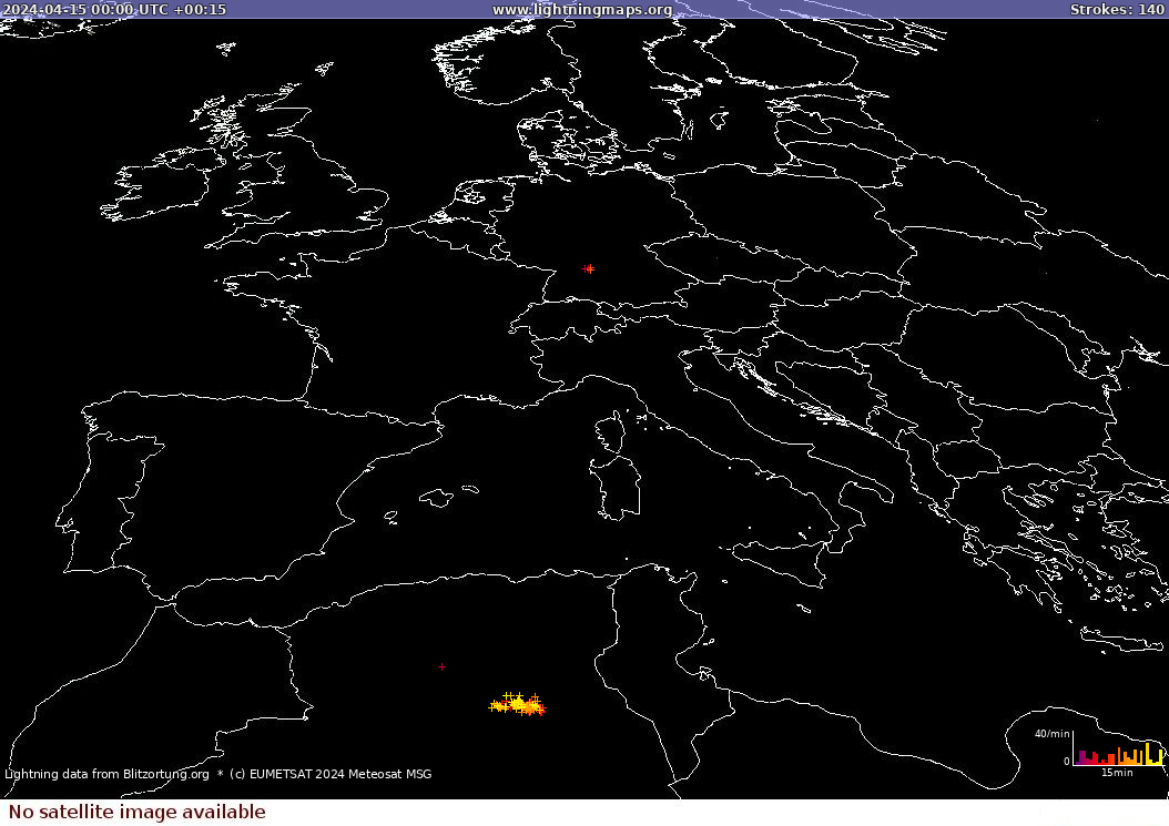 Blitzkarte Sat: Europe Clouds + Rain 15.04.2024