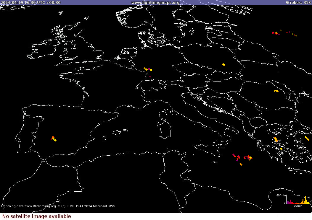 Lynkort Sat: Europe Clouds + Rain 19-04-2024 (Animation)