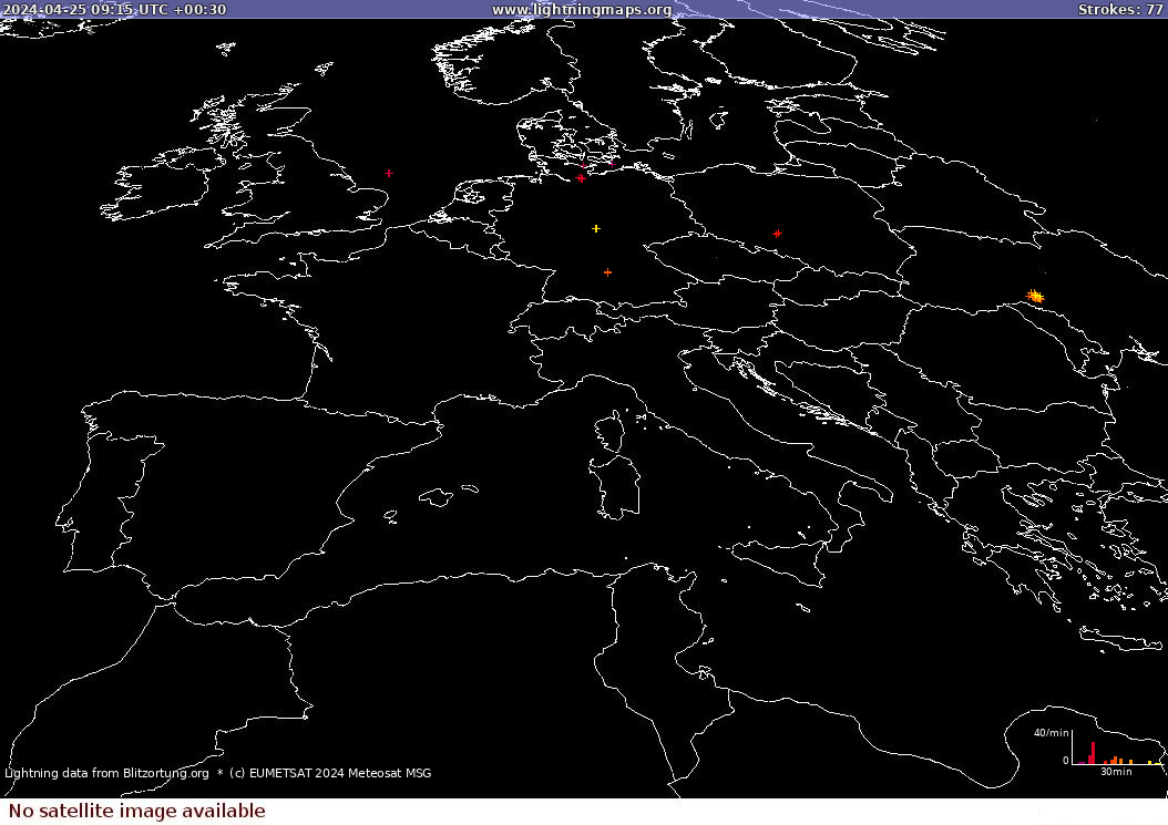 Bliksem kaart Sat: Europe Clouds + Rain 25.04.2024 (Animatie)