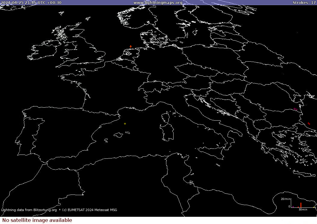 Lynkort Sat: Europe Clouds + Rain 26-04-2024 (Animation)