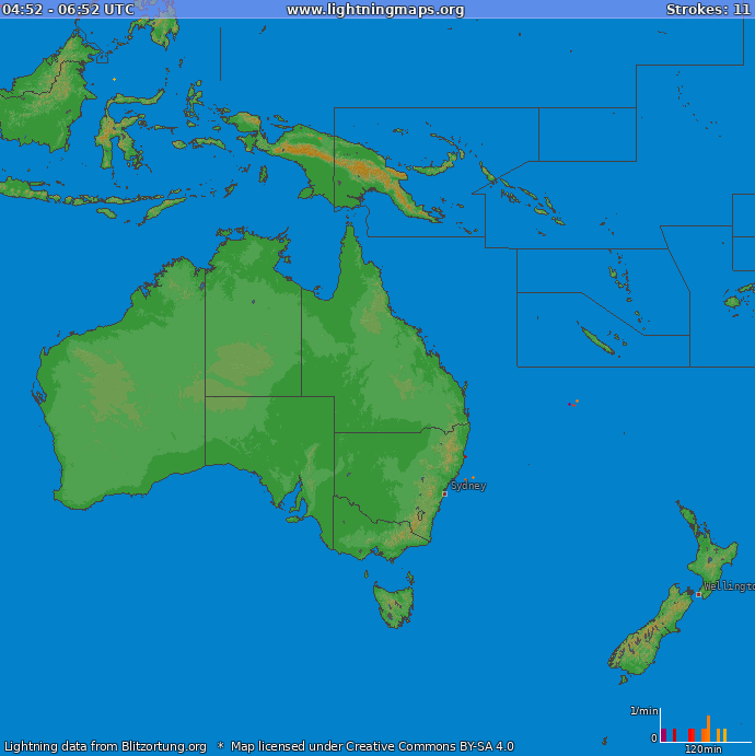 Poměr blesků (Stanice Haleakala) Oceania 2024 