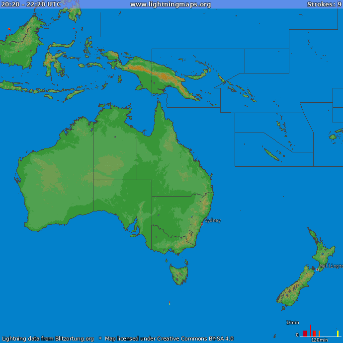 Andel blixtar (Station Bayview) Oceania 2024 Januari