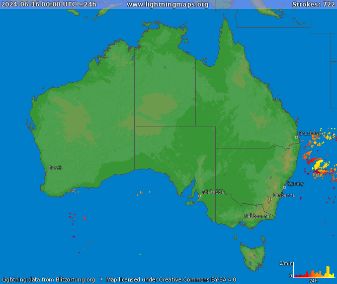 Zibens karte Australia 2024.06.16