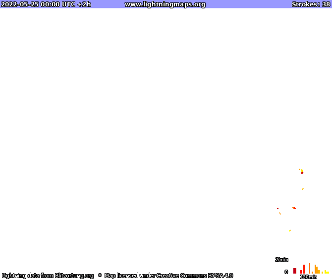 Mapa blesků Australia 25.05.2022 (Animace)