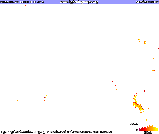 Mapa blesků Australia 26.05.2022 (Animace)