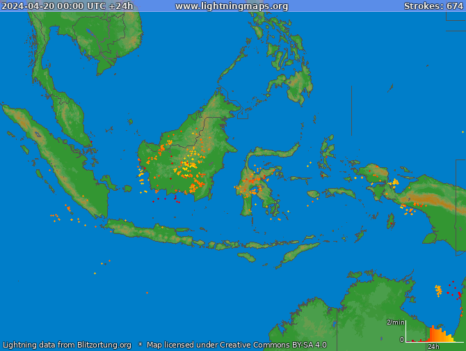 Lightning map Indonesia 2024-04-20