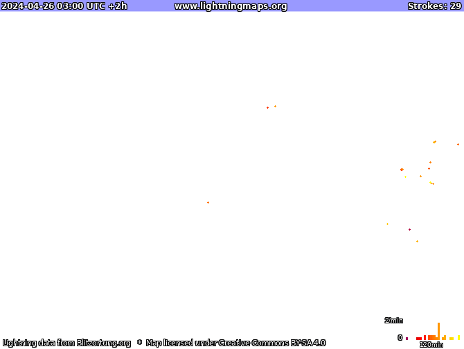 Mappa dei fulmini Indonesia 26.04.2024 (Animazione)