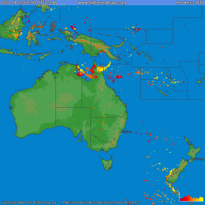Zibens karte Okeānija 2021.04.25