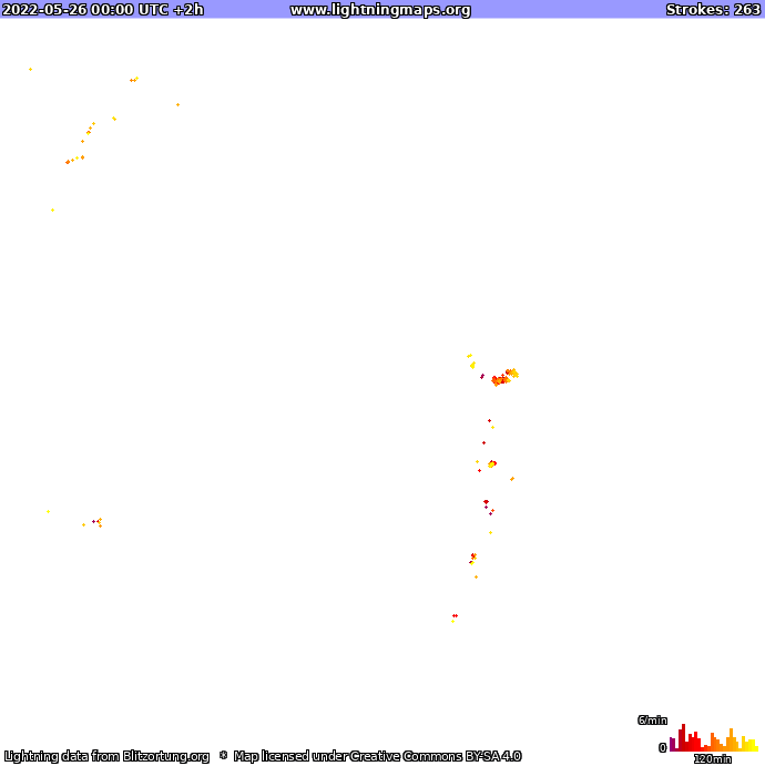 Карта блискавок Океанія 26.05.2022 (Анімація)