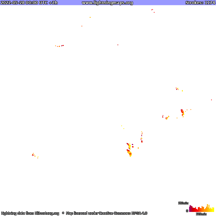 Mapa blesků Oceania 28.05.2022 (Animace)