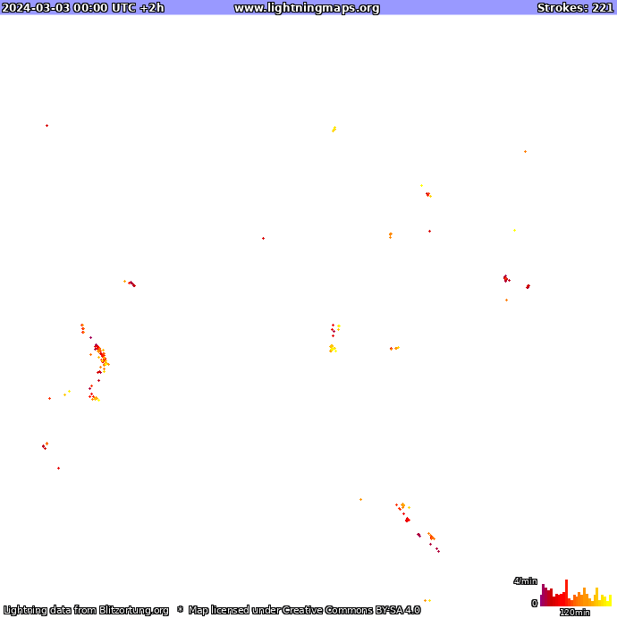 Карта блискавок Океанія 03.03.2024 (Анімація)
