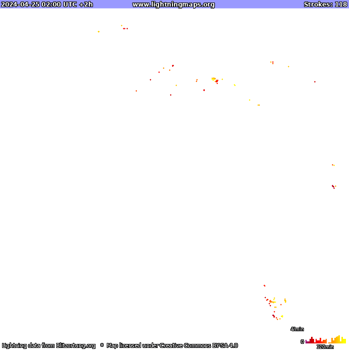 Lightning map Oceania 2024-04-25 (Animation)