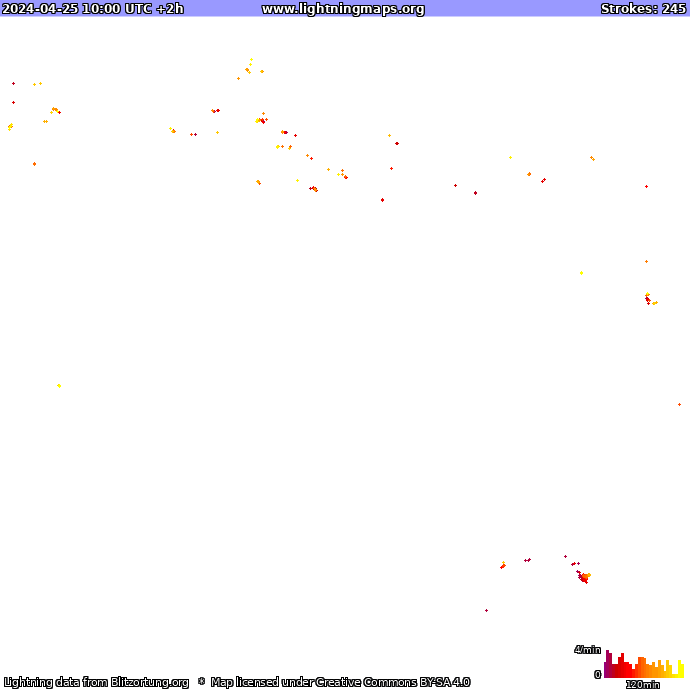 Bliksem kaart Oceania 25.04.2024 (Animatie)