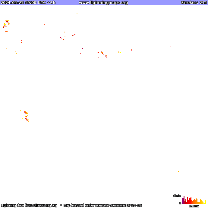 Bliksem kaart Oceania 25.04.2024 (Animatie)