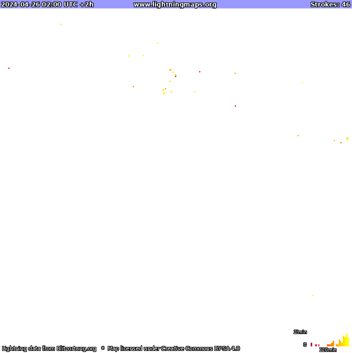 Mappa dei fulmini Oceania 26.04.2024 (Animazione)