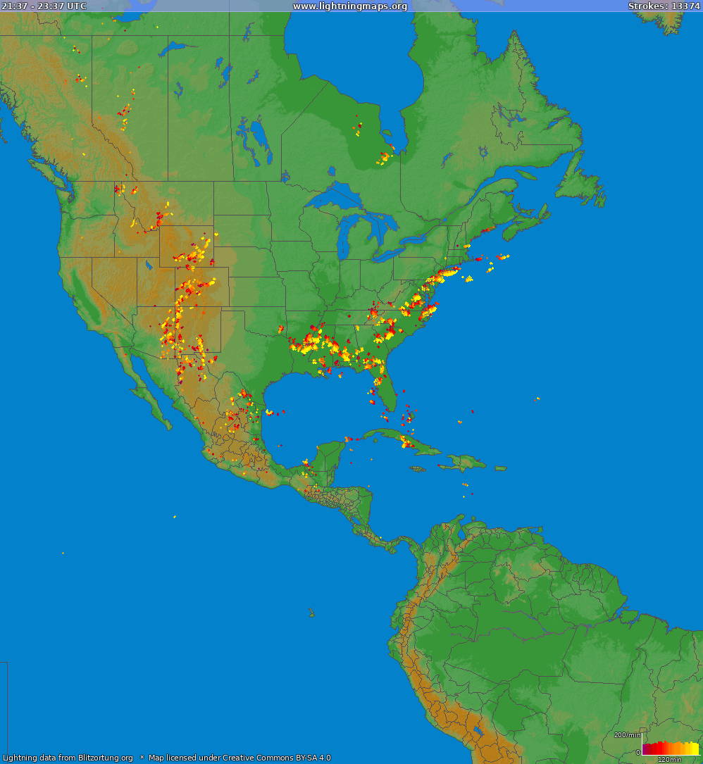 Poměr blesků (Stanice Abetifi E/R) North America 2024 